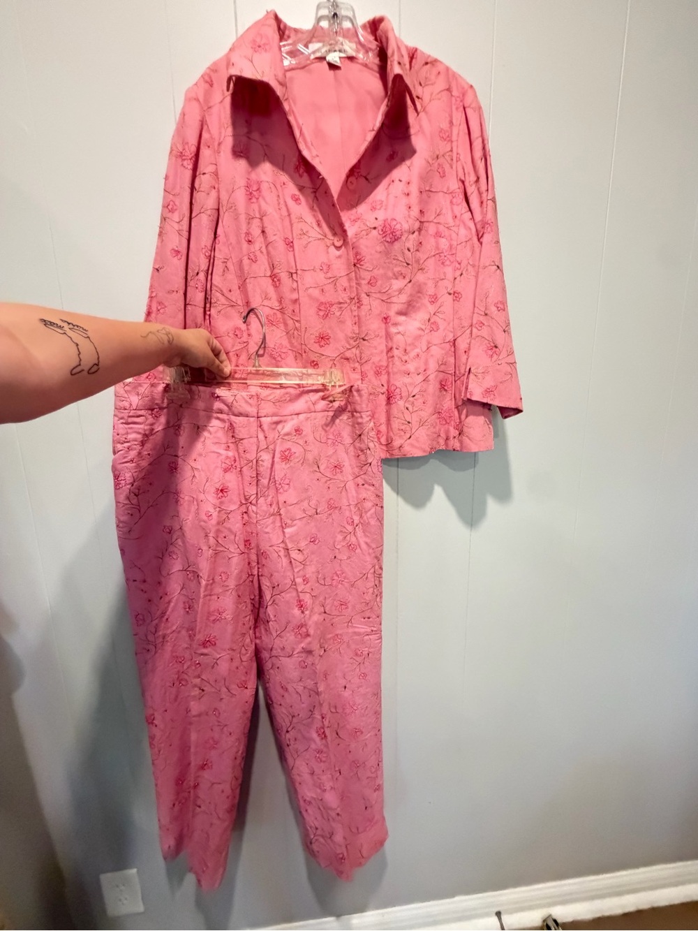 RAFAEL Pink Floral Pantsuit Set